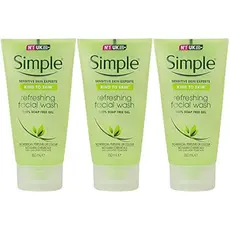 Gel de Limpeza Facial Refrescante Simple Kind to Skin, 5,07 Onças / 150 Ml (Pacote com 3) NVXA