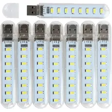 Pequeno Bastão de Luz USB com 8 Lâmpadas para Fonte de Alimentação/Estação de Energia Portátil (Pacote com 8)(Branco) OO