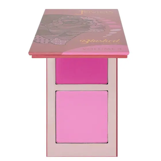 Juvia's Place Blushed Duo Blush Volume4 - Blush em pó mineral de duas cores, aplicável em camadas - Blush rosa natural c