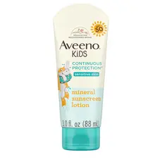 Loção Protetora Solar Mineral com Óxido de Zinco Aveeno Kids para Pele Sensível de Crianças com Proteção Contínua, FPS 5