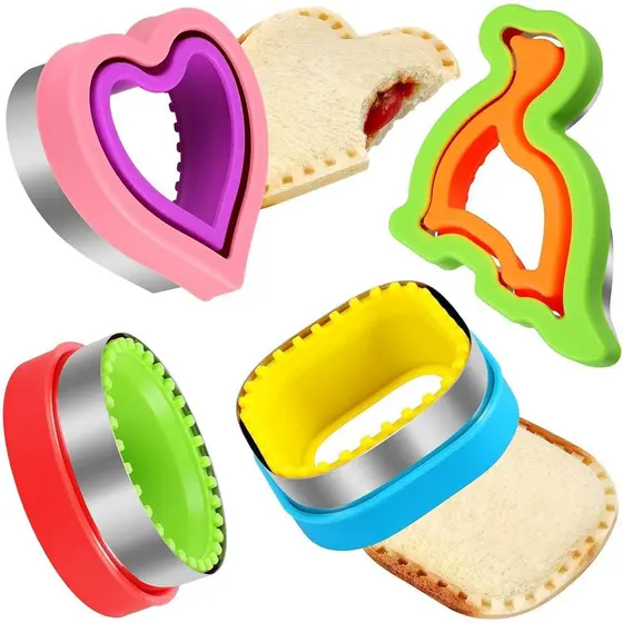 Conjunto de Cortadores e Seladores de Sanduíches HINZER 4 Peças, Cortador de Pão, Cortador de Sanduíches, Máquina de Pan