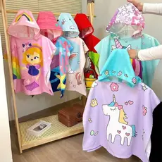 Toalha de Banho Bebê Toalha de Infantil Vestível Absorventede Secagem Rápida para Crianças Super Macia Sono Festa 120X60