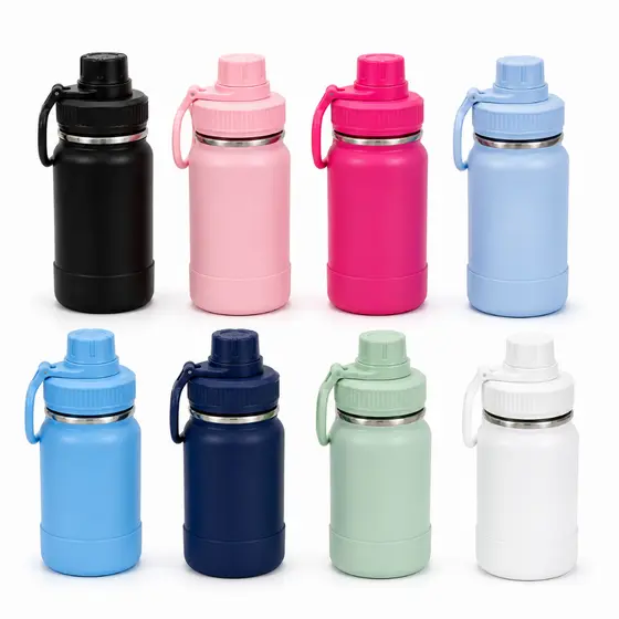 Garrafa de Água Térmica 350ml em Aço Inox Parede Dupla com Capa de Silicone