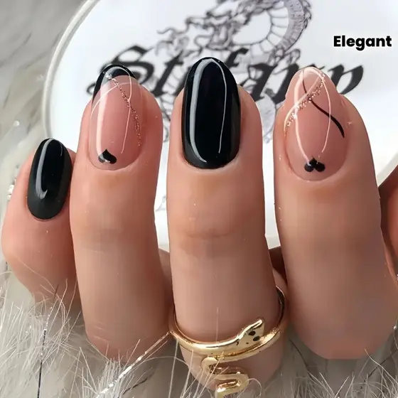 Atualize seu estilo 24 peças Manicure unhas vestíveis estilo curto Oval nicho de cor sólida estilo europeu americano tem