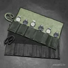 Bolsa dobrável para relógio com padrão de lichia, bolsa criativa para armazenamento de relógios, portátil e resistente a