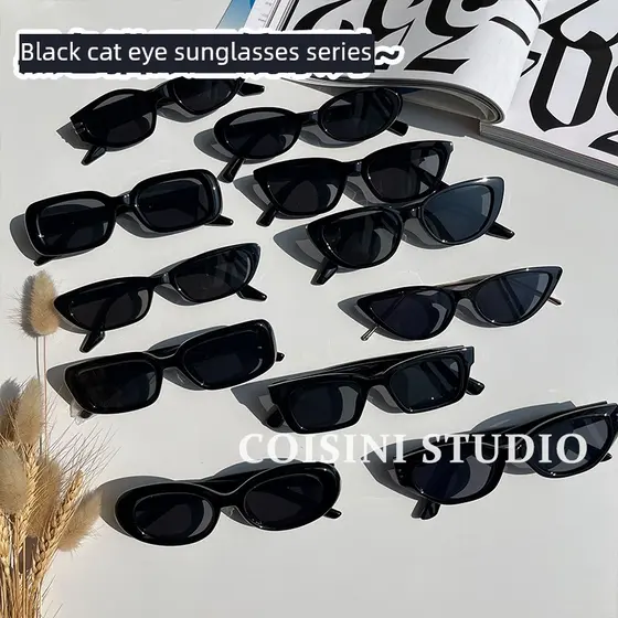 Óculos de Sol Unissex Óculos de Sol Polarizado Olho de Gato Preto triângulo olho de gato GM óculos de sol feminino novo