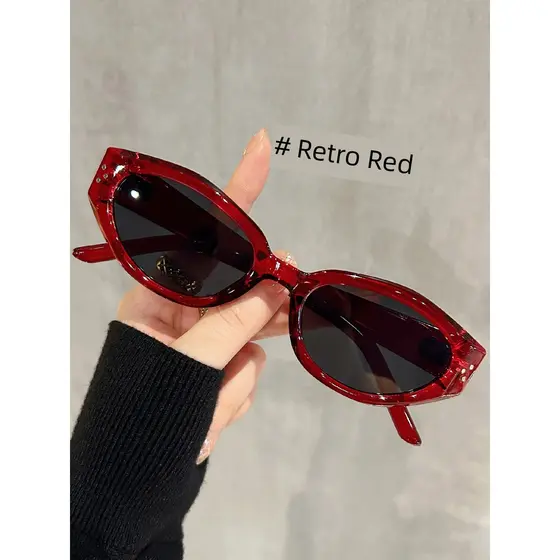 oculos clip on de sol feminino kit oculos de sol feminino Estilo coreano quadro vermelho olho de gato óculos de s