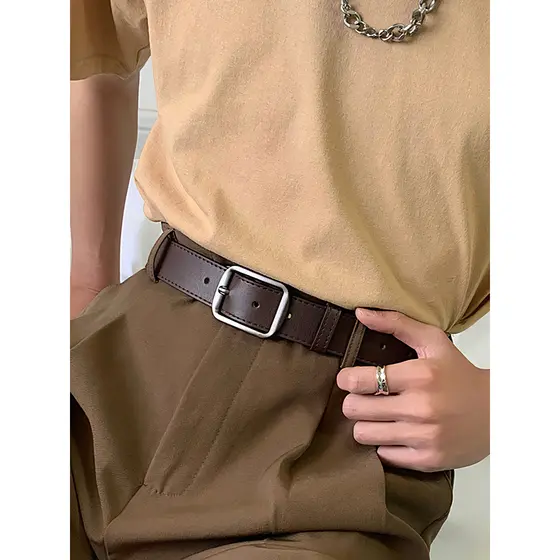 cinto masculino couro cinto country masculino cinto couro legítimo Retro jovem ins masculino feminino estudant