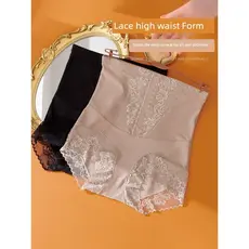 Calcinha plus size cintura alta Calcinha alta sem costura Calcinha feminina cintura alta Calças estreitas para a barriga