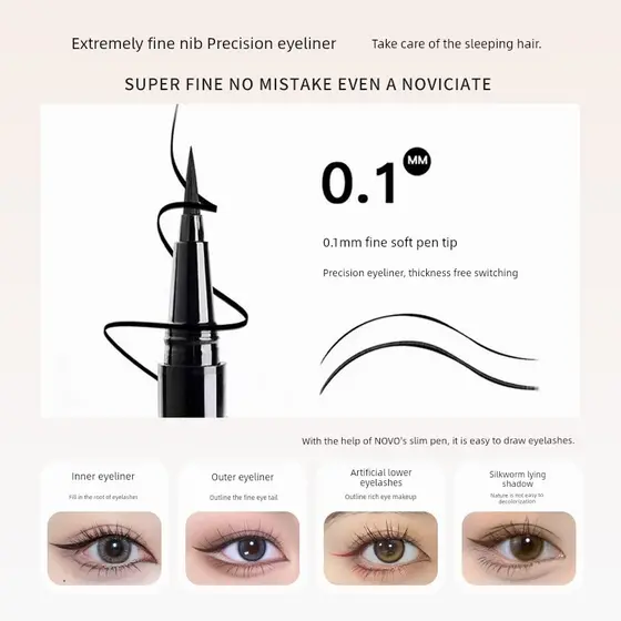 Delineador de olhos Delineador à prova d'água Não borra suor Novo caneta delineadora líquida colorida feminina, à prova