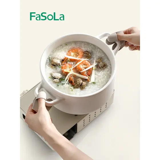 Luvas de forno Luva térmica cozinha Luva de silicone resistente calor FaSoLa Silicone anti-escaldante clipe de iso