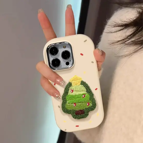 capa iphone 13 normal case iphone 13 luxo capinha iphone 13 pro max Bordado de árvore de Natal adequado para Apple 16 Ca