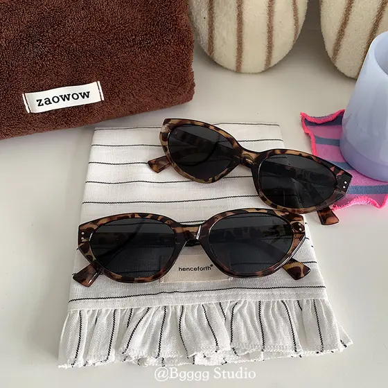 Óculos Praia Verão Olho de Gato Óculos de Sol Feminino Americano High-End leopardo impressão óculos de sol feminino rost