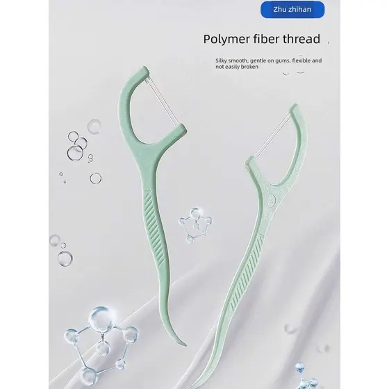Fio dental encerado Fio dental com haste satin tape Sabor menta duplo fio dental vara pacote familiar Ultra-fino arc