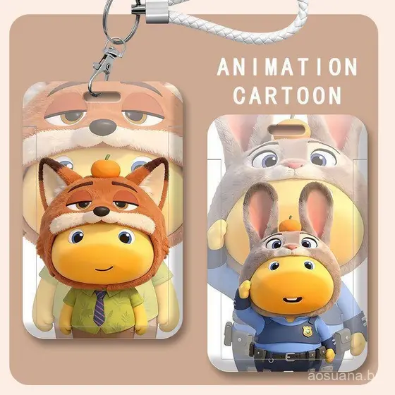 Porta-cartões Judy Nick Capybara Lulu para Cartões de Estudante, Cartões de Ônibus, Cartões de Metrô, Cartões de Acesso,