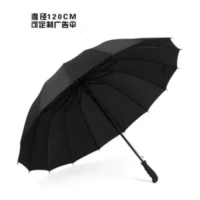 Qiutong Guarda-chuva masculino de 16 ossos com alça longa Guarda-chuva Extra grande Guarda-chuva à prova de vento