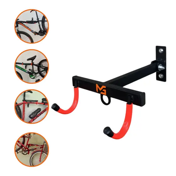 Suporte para Bicicleta Ajustável de Parede Mountain Bike, MTB, Speed, E-Bike Resistente com Gancho
