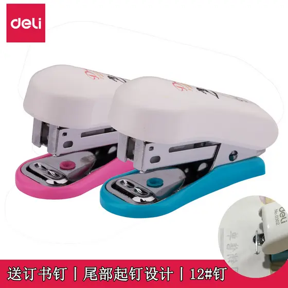Deli Grampeador Pequeno Mini Grampeador Tamanho Pequeno Estudantes Usam Bonito Pequeno Grampeador Fixo Multifuncional Gr