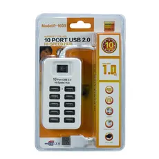 HUB de 10 portas USB HUB2.0 de alta velocidade Expansão USB com interruptor 1 ponto 4 HUB/Splitter 1 bege preto branco