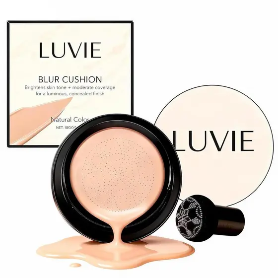 Base Cushion, Nova Base Cushion CC Cream com Aplicador em Forma de Cogumelo 2026, Bases BB Cream, Base de Maquiagem para