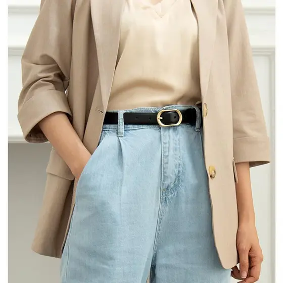 Cinto pica-pau feminino cinto de couro estudante All-Match Jeans cinto moda simples saia decorativa