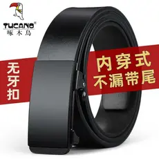 Woodpecker cinto masculino desdentado desgaste interno fivela automática jovem Pecker na moda calças de negócios masculi