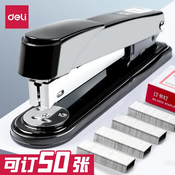 Deli Grampeador Grande 50 Páginas Grampeador Espessado Pesado Uso de Escritório Grampeador Padrão Universal 25 Páginas