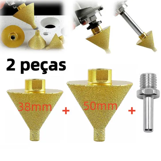 M14 Rosca Diamante Chanfro Bit Telha Cabeça 50mm De Moagem Chanfradura Broca Cone