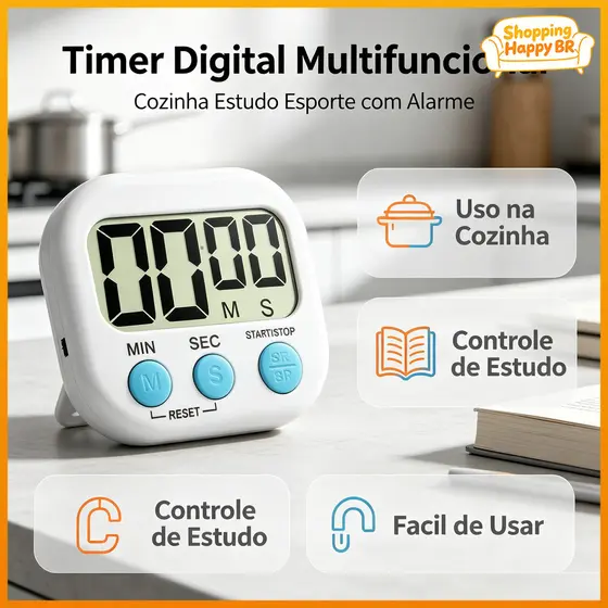 Digital LED Temporizador Magnético Cozinha Cozinhar Estudo Chuveiro Cronômetro Contagem Regressiva Eletrônica Despertado