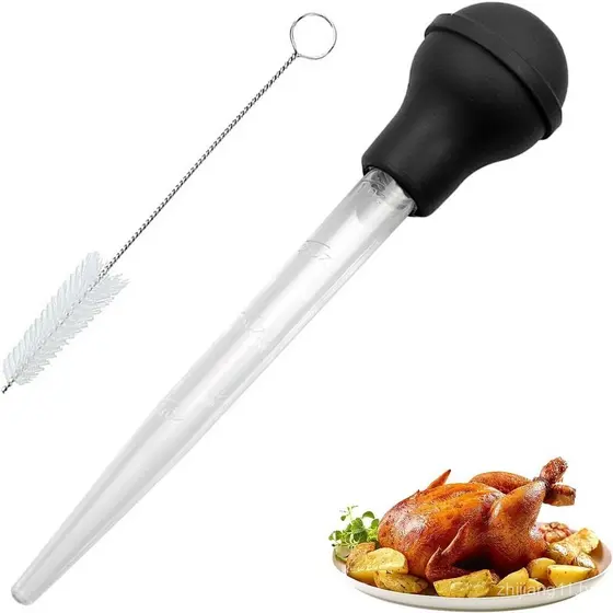 2 Peças de Aplicador de Óleo Grande para Peru, Aplicador de Óleo para Cozinhar, Dosador de Óleo para Peru com Pincel, Ap