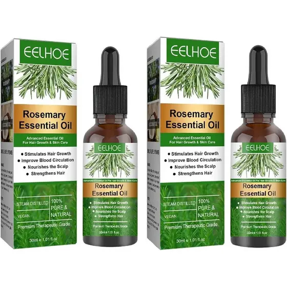 Óleo para Crescimento Capilar, 2 Frascos de Óleo Essencial de Alecrim para Crescimento Capilar, 30ml de Séruns Capilares