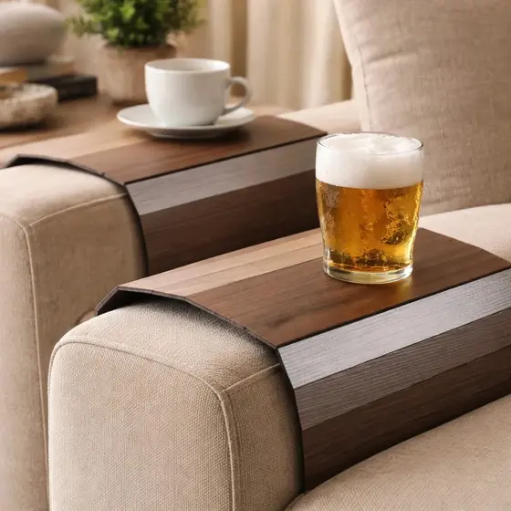 Esteira Suporte Porta Copos Braço Sofá Apoio Cerveja prato notebook