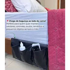 Organizador porta treco para lateral de cama, celular, oculos, remedios etc