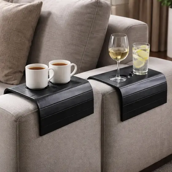 kit 2 Suporte para Braço de Sofa Porta Copo Costurada LISA Corino Promoção