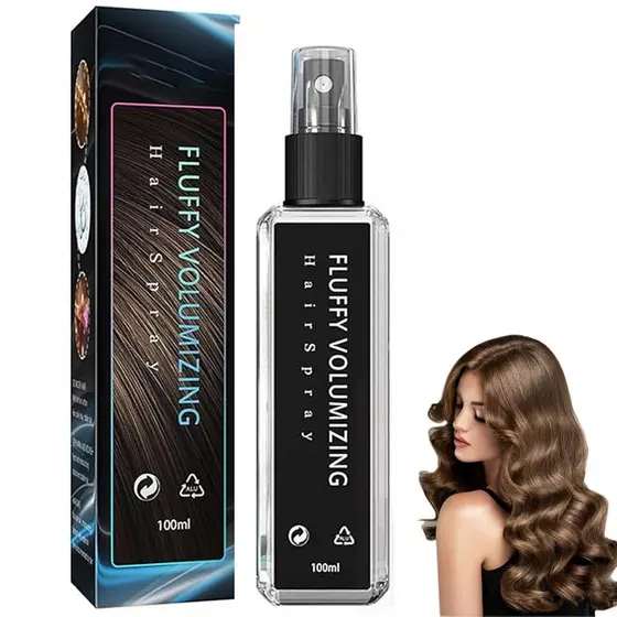 Spray Volumizador Capilar Fluffy, Spray Mágico de Extra Volume, Brilho Duradouro, Volume Instantâneo, Não Oleoso e Não P