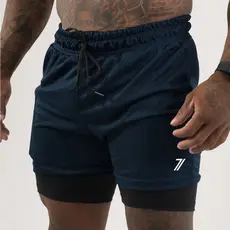 Seven Move KIT 2 Shorts Seven Move Para Academia Bermuda 2 em 1 Duplo Com Bolso Interno Original Ultra