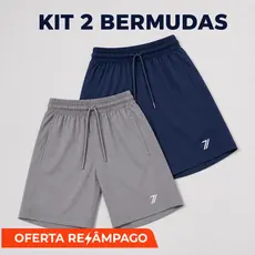 Kit 2 bermudas masculinas academia Seven Move treino praia corrida shorts elástico tecido leve