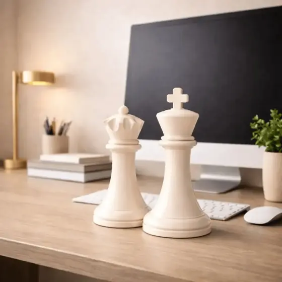 2 Peças Xadrez Grandes Rei Rainha Decoração Luxo 15 Cm