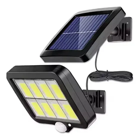 Luminária Solar de Parede 120 COB com Sensor de Movimento à Prova d'Água