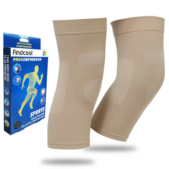 Findcool joelheiras esportivas genuínas, antiderrapantes, quentes, velhas, frias, articulações das pernas, homens, mulhe