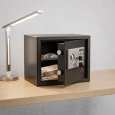 Cofre Eletrônico Digital Navalha Senha Chave Seguro 35x25x25 em Aço Resistente com Trava em Aço Maciço e Sistema