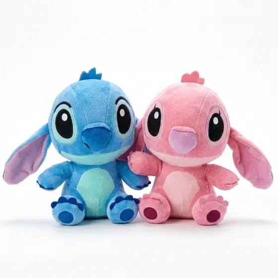 1 Pelúcia Musical Stitch Angel Disney 20cm Azul ou Rosa
