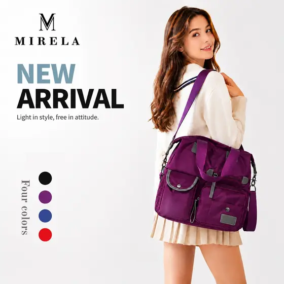 Bolsa de ombro feminina de nylon mais vendida, bolsa transversal de grande capacidade Leve e prático para o dia a dia