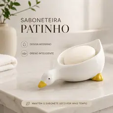 Saboneteira Pia Patinho Fofa com Dreno Furo Escorrer Agua Porta Sabonete Com Furo Decorativa Banheiro Moderna Sabão