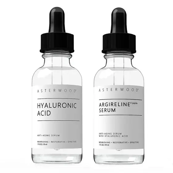 Sérum de Ácido Hialurônico Asterwood Naturals 1 oz + Sérum de Peptídeos Argireline 1 oz VWPY