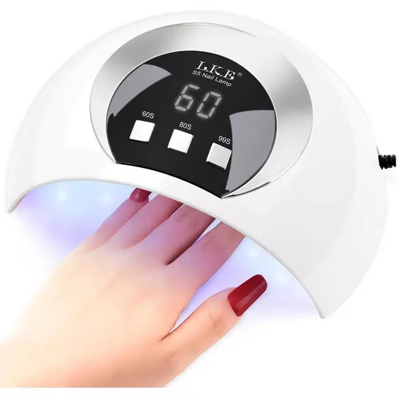 Lâmpada UV para Unhas, Secador de Unhas 54W, Lâmpadas UV para Unhas de Gel com 3 Temporizadores, Sensor Automático, Tela