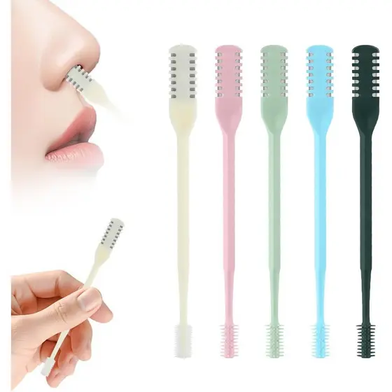 FXOICMI Cortador de Pelos Nasais 2 em 1, Aparador Manual de Pelos do Nariz para Homens e Mulheres, 360 °   Removedor de