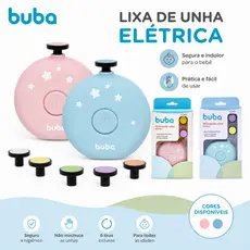Kit Lixa de Unha Elétrica Buba para Bebês com 6 Lixas