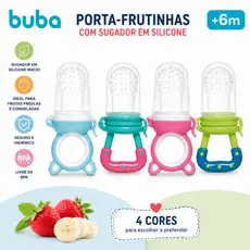 Porta Fruta Buba para Bebê Chupeta com Mordedor em Silicone