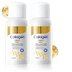 2 frascos de Spray de Colágeno, Loção Sérum de Colágeno para Corpo e Rosto, Conjunto de Cuidados e Preenchimento para Co